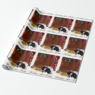 Papel De Presente Japonês Chin que espera o Natal