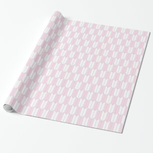 Papel de Presente Japonês Rosa e Branco com Padrão
