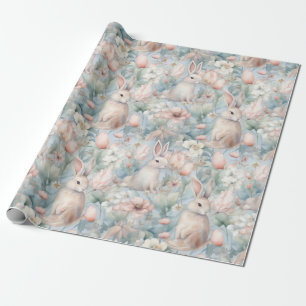 Papel De Presente Jardim Azul Bunny