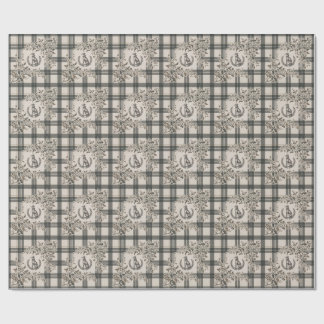 Papel De Presente Jardim Botânico de Gravura de Cachorro Antigo