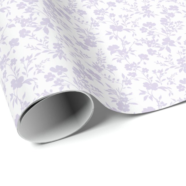 Papel De Presente Jardim Botânico Lavanda Empoeirada - Neutro - (Ponta do rolo)