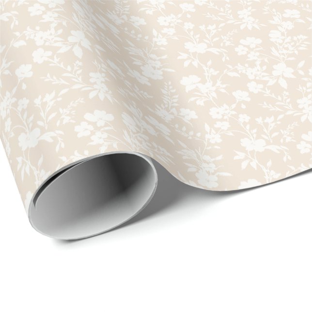 Papel De Presente Jardim Botânico Neutro - Linho Macio (Ponta do rolo)