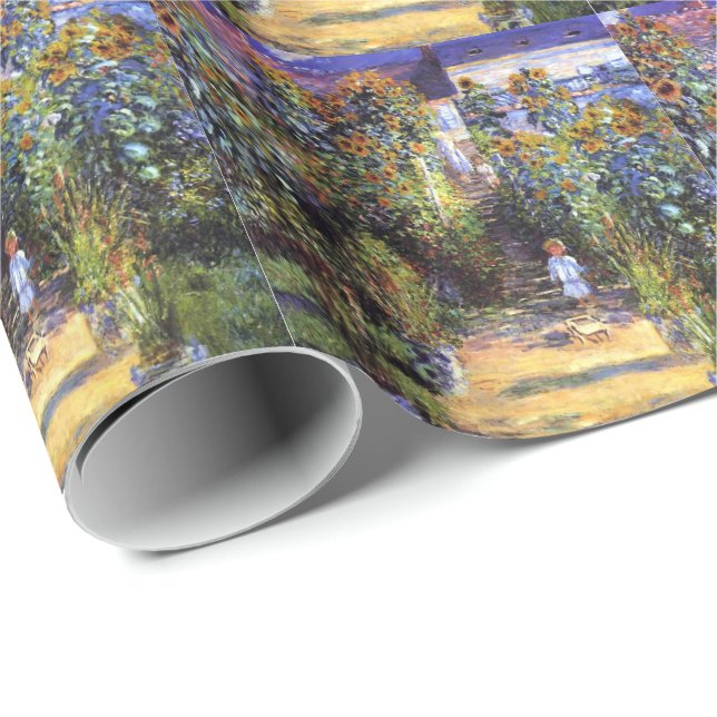 Papel De Presente Jardim Claude Monet Verão Flores de Girassol (Ponta do rolo)
