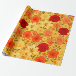 Papel De Presente Jardim da Harmonia – Miscelânea Floral em Aquarela