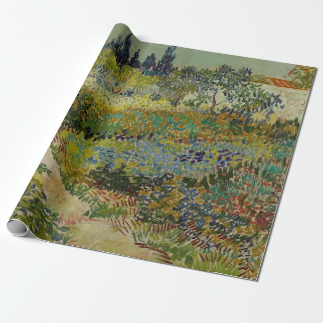 Papel De Presente Jardim de Arles por Vincent Van Gogh (Desenrolado)
