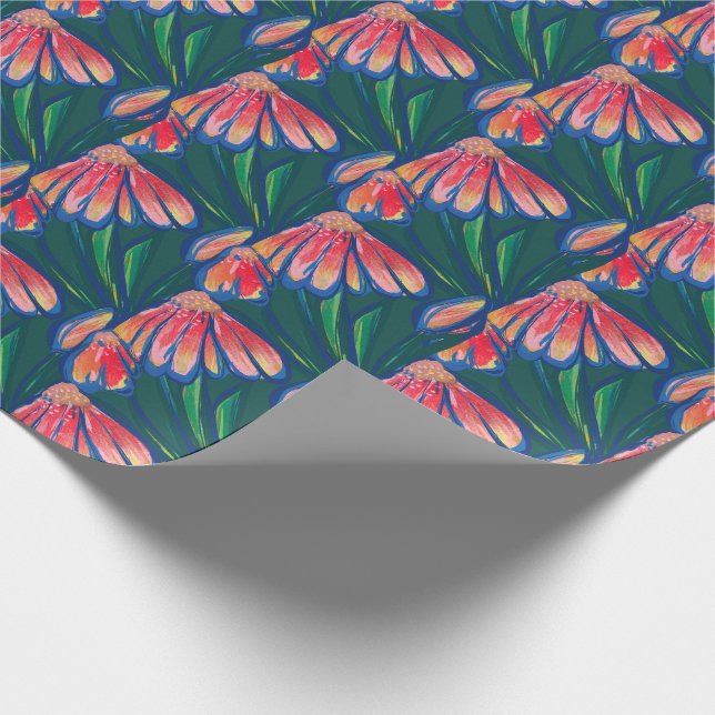 Papel De Presente Jardim de Arte da Flor da Paz Florais (Ponta)