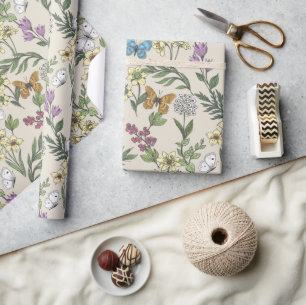 Papel De Presente Jardim de Borboletas