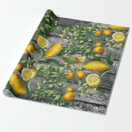 Papel De Presente Jardim de Citros Russos