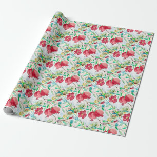 Papel De Presente Jardim de cor de água de fruta de folha de romã
