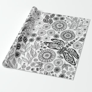 Papel De Presente Jardim de Dragonfly
