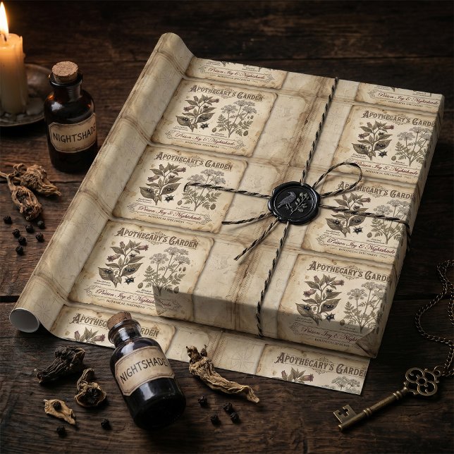 Papel De Presente Jardim de Ervas Venenosas da Farmácia Noturna (Criador carregado)