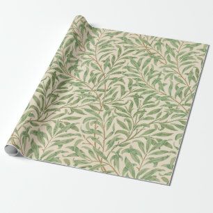 Papel De Presente Jardim de Flores Clássico com Ramos de Salgueiro d
