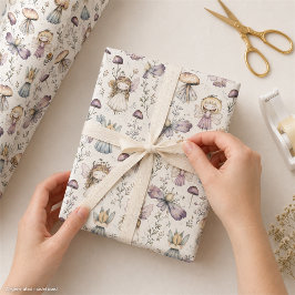 Papel De Presente Jardim de Flores Pastel da Fada Caprichosa e Cogum