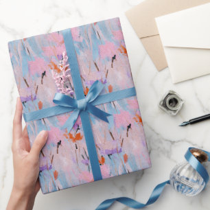 Papel De Presente Jardim de Flores Silvestres em Aquarela Pastel