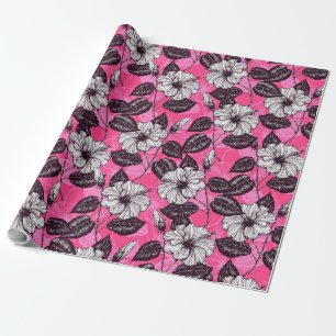 Papel De Presente Jardim de Hibiscus 2