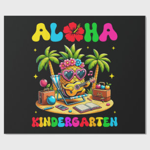 Papel De Presente Jardim de Infância Aloha Abacaxi Havaí Volta às Au