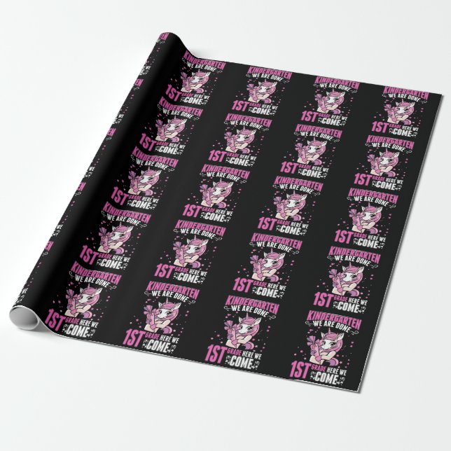 Papel De Presente Jardim de Infância Magical Unicorn 1rua (Desenrolado)