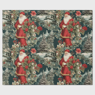 Papel De Presente Jardim de inverno dos papais noeis