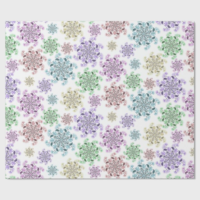 Papel De Presente Jardim de Neve Nórdico  (Aberto)
