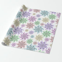 Papel De Presente Jardim de Neve Nórdico 