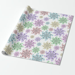 Papel De Presente Jardim de Neve Nórdico 