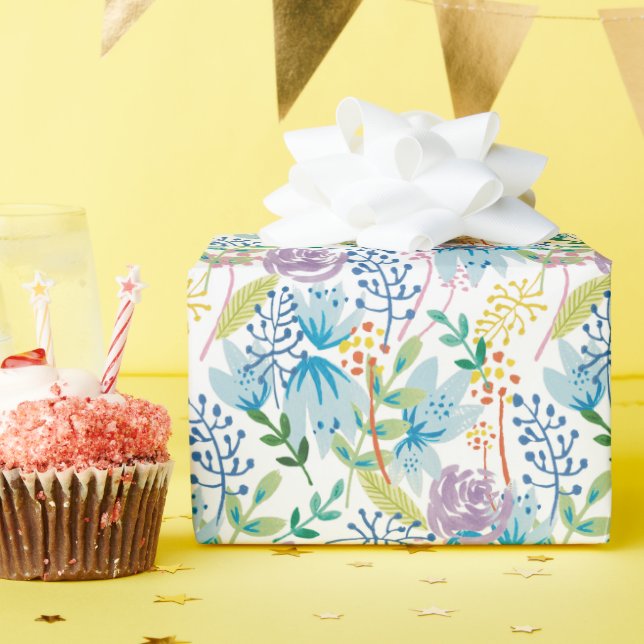 Papel De Presente Jardim de rosé violeta (Festa de aniversário)