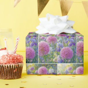 Papel De Presente Jardim de Verão de Allium e Íris