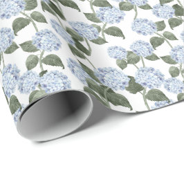 Papel De Presente Jardim de Verão Hortênsia Azul