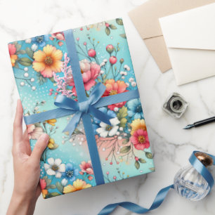 Papel De Presente Jardim Explosão de Cor