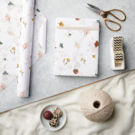 Papel De Presente Jardim Floral Boho Chic