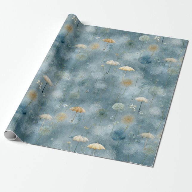 Papel De Presente Jardim Floral Sereno Padrão (6) (Desenrolado)