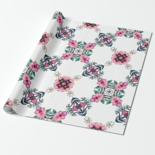 Papel De Presente Jardim geométrico