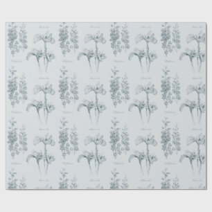Papel De Presente Jardim Íris e Delfinium
