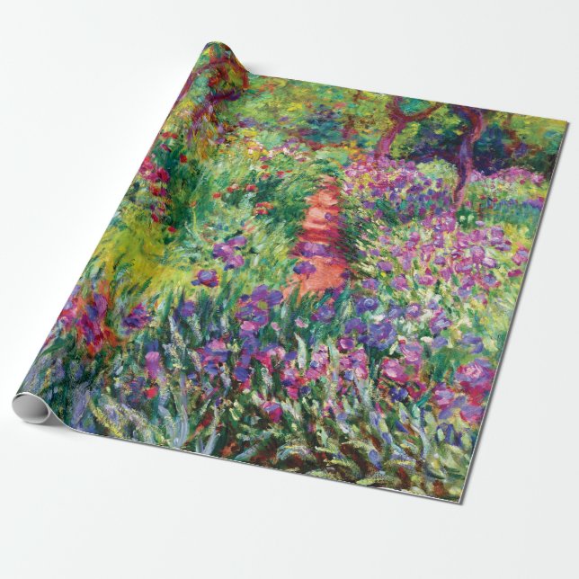 Papel De Presente Jardim Íris por Claude Monet (Desenrolado)