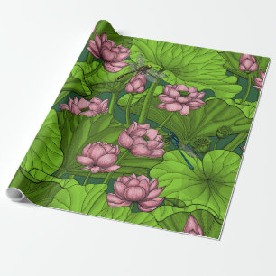 Papel De Presente Jardim Lotus