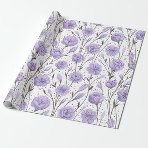 Papel De Presente Jardim Roxo