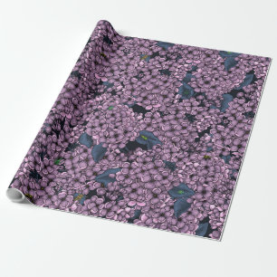 Papel De Presente Jardim Violet Lilac