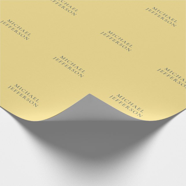 Papel De Presente Jasmine & Slate Grey Minimalist Plain Modern Name (Ponta)