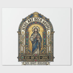 Papel De Presente Jesus Art Deco Evangelho Jesus Art Deco Fé Cristã