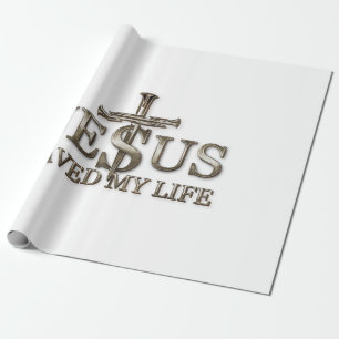 Papel De Presente Jesus Cristo Salvou Meu Presente de Vida Para Mulh