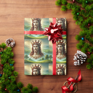 Papel De Presente Jesus Cristo vestindo Arte da Paisagem Coletiva do