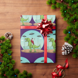 Papel De Presente Jesus Dirigindo Uma Alienígena De OVNI Engraçado D