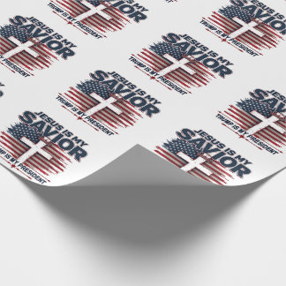 Papel De Presente Jesus é o meu salvador Trump é meu presidente engr