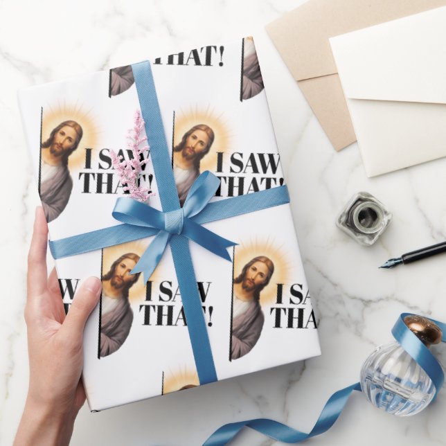 Papel De Presente Jesus Engraçado - Eu Vi Isso! (Presentear)