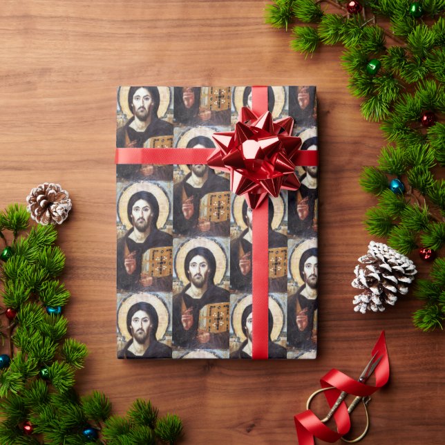 Papel De Presente Jesus Ícone Católico (Presente de Natal)
