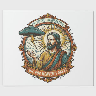Papel De Presente Jesus Irritado Nuvem Escura Chuva Relâmpago Clima