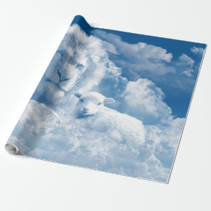 PAPEL DE PRESENTE JESUS O LAMB E JESUS O LÍON