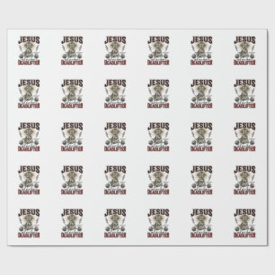 Papel De Presente Jesus O Levantador de Peso Definitivo Camiseta Cri