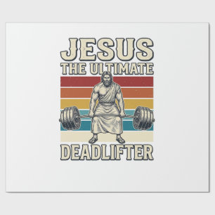 Papel De Presente Jesus O Levantador de Peso Definitivo Desenho Veto