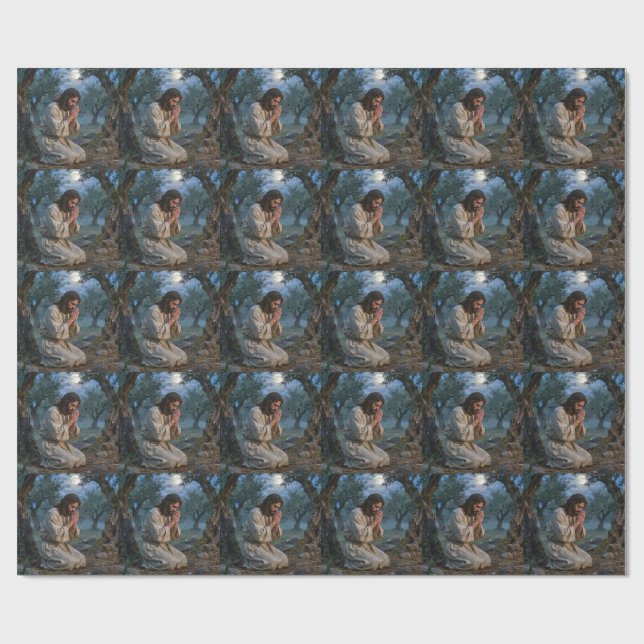 Papel De Presente Jesus Orando (Aberto)